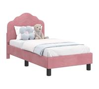 vidaXL Cadre de lit pour tout-petit avec tête de lit Rose 70 x 140 cm, Design de chambre, formes rectangulaires, styles modernes, matériaux durables, pour un mode de vie contemporain et des espaces de