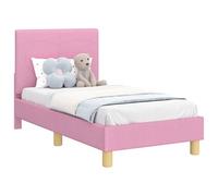 vidaXL Cadre de lit pour Tout-Petit avec tête de lit Rose 70 x 140 cm, Mobilier de Chambre stylé, lit Moderne, Rangement Durable, Espace Sommeil Fonctionnel, Design de tête de lit innovant