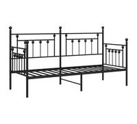 Vidaxl Lits & Cadres De Lit Noir Métal 80 X 200 Cm Durable Noir