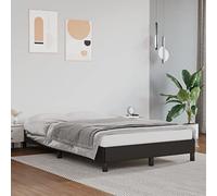VidaXL Cadre de Lit Rembourré à Lattes Double Adulte - Meuble de Chambre à Coucher Intérieur Noir 120x200 cm Similicuir