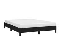 vidaXL Cadre de Lit Rembourré à Lattes Double Adulte - Meuble de Chambre à Coucher Intérieur Noir 140x190 cm Tissu