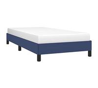 vidaXL Cadre de Lit Rembourré à Lattes Simple Adulte - Meuble de Chambre à Coucher Intérieur Bleu 90x200 cm Tissu