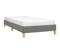 VidaXL Cadre de Lit Rembourré à Lattes Simple Adulte - Meuble de Chambre à Coucher Intérieur - Gris Foncé 90x190 cm Tissu