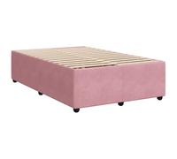 vidaXL Cadre de lit rembourré en velours 120x190 cm rose avec sommier plateforme 3284999