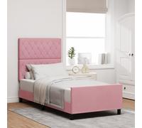 vidaXL Cadre de lit Rose 90x200 cm Velours