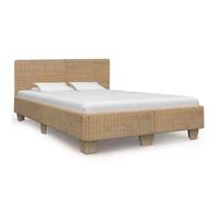 vidaXL Cadre de lit Rotin véritable tissé à la main 140 x 200 cm