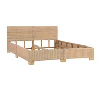 vidaXL Cadre de lit Rotin véritable tissé à la main 160 x 200 cm