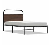 vidaXL Cadre de lit sans Matelas 100x200 cm chêne Marron, Meuble de Chambre à Coucher, lit Simple, sommier, lit, Cadre de lit Simple
