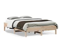 Vidaxl Cadre De Lit Sans Matelas 135x190 Cm Bois De Pin Massif Marron