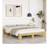 vidaXL Cadre de lit sans matelas 140x190 cm bois massif de chêne, meuble de chambre à coucher, sommier, lit en bois, lit, 851960