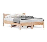 vidaXL Cadre de Lit, Lit Double avec Sommier à Lattes, Lit Adulte, Meuble de Chambre à Coucher, Moderne, 140x200 cm Bois de Pin Massif