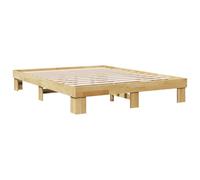 Cadre de lit sans matelas 160x200 cm bois massif de chêne, meuble de chambre à coucher, sommier, lit en bois, lit, 851953