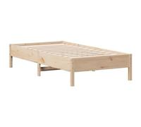 vidaXL Cadre de lit 75x190 cm Bois de pin massif Marron, sommier à lattes sur pieds