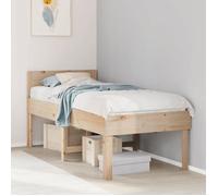 vidaXL Cadre de lit sans Matelas 75x190 cm Bois de pin Massif, Meuble de Chambre à Coucher, sommier, lit en Bois, lit, lit Simple, lit à Panneaux