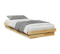 Cadre de lit sans matelas 90x190 cm bois massif de chêne, meuble de chambre à coucher, sommier, lit en bois, lit, lit 851972
