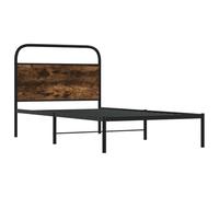 vidaXL Cadre de lit sans Matelas 90x190cm chêne fumé Bois d'ingénierie, Meuble de Chambre à Coucher, lit Simple, sommier, lit, Cadre de lit Simple