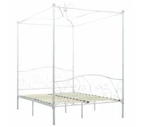 vidaXL Cadre de lit à baldaquin sans matelas métal blanc 140x200 cm