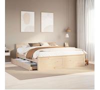 vidaXL Cadre de lit sans matelas avec tête de lit 200x200 cm bois pin, meuble de chambre à coucher, lit double, sommier, 3308753