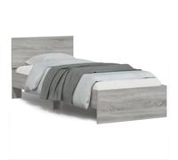 Vidaxl Cadre De Lit Sans Matelas Avec Tête De Lit 75x190 Cm Gris