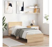 vidaXL Cadre de lit sans matelas avec tête de lit 90x190 cm Marron