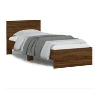 vidaXL Cadre de lit simple avec tête de lit – 90x200 cm, chêne marron, bois d'ingénierie