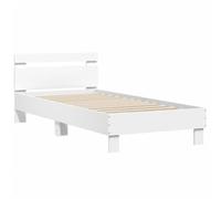 vidaXL Cadre de lit avec tête de lit bois travaillé blanc 75x190 cm Blanc G