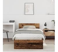 vidaXL Cadre de lit sans matelas avec tête de lit en bois ancien 90x190 cm 871657