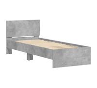 vidaXL Cadre de lit avec tête et sommier à lattes – Simple adulte Gris béton 75x190 cm