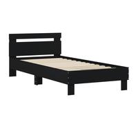 Vidaxl Cadre De Lit Sans Matelas Avec Tête De Lit Noir 75x190 Cm Marron