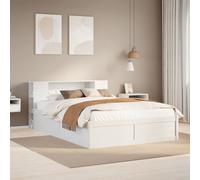 Vidaxl Cadre De Lit Sans Matelas Blanc 120x190 Cm Bois De Pin Massif Blanc
