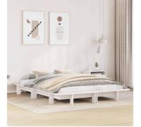vidaXL Cadre de lit sans matelas blanc 140x190 cm bois de pin massif 850672