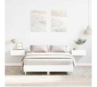 vidaXL Cadre de lit 861057 – sans matelas, blanc, 140x190 cm, bois d'ingénierie