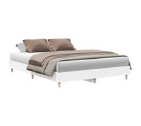 vidaXL Cadre de lit sans Matelas Blanc 150x200 cm Bois d'ingénierie, Meuble de Chambre à Coucher, sommier, lit Double, lit, châlit, lit de Palette