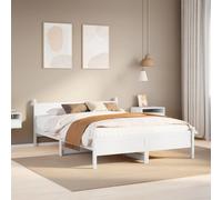 Vidaxl Cadre De Lit Sans Matelas Blanc 160x200 Cm Bois De Pin Massif Blanc