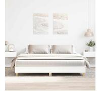 vidaXL Cadre de lit sans matelas blanc 160x200 cm bois d'ingénierie meuble de chambre à coucher sommier lit double lit 3329030
