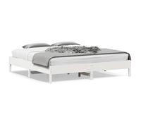 vidaXL Cadre de lit 200x200 cm sans matelas en bois massif de pin blanc