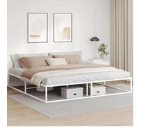 vidaXL Cadre de lit sans matelas blanc 200x200 cm métal 4017428