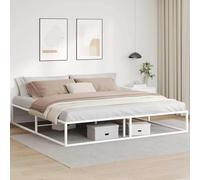 vidaXL Cadre de lit sans matelas blanc 200x200 cm métal 4017428