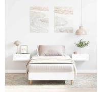 vidaXL Cadre de lit sans Matelas Blanc 75x190 cm Bois d'ingénierie, Meuble de Chambre à Coucher, sommier, lit Simple, lit, châlit, lit de Palette