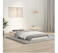 vidaXL Cadre de lit simple sommier à lattes bois pin massif blanc 90x190 cm sans matelas