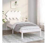vidaXL Cadre de lit sans matelas blanc 90x190 cm bois massif 3104834