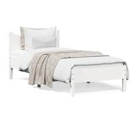 vidaXL Cadre de Lit, Lit Simple avec Sommier à Lattes, Lit Adulte, Meuble de Chambre à Coucher, Moderne, Blanc 90x200 cm Bois de Pin Massif