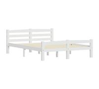 vidaXL Cadre de lit sans Matelas Blanc Bois de pin Massif 120x200 cm