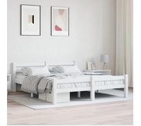 vidaXL Cadre de lit sans matelas blanc bois de pin massif 160x200 cm 322072