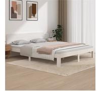 vidaXL Cadre de lit sans matelas blanc bois de pin massif 160x200 cm 810506