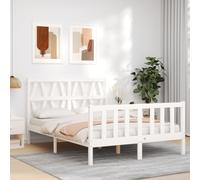 Vidaxl Cadre De Lit Sans Matelas Blanc Bois De Pin Massif Blanc