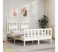Vidaxl Cadre De Lit Sans Matelas Blanc Bois De Pin Massif Blanc