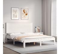 Vidaxl Cadre De Lit Sans Matelas Blanc Bois De Pin Massif Blanc