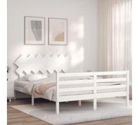 Vidaxl Cadre De Lit Sans Matelas Blanc Bois De Pin Massif Blanc
