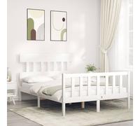 Cadre de Lit avec Tête de Lit Sommier à Lattes Chambre Bois Massif vidaXL